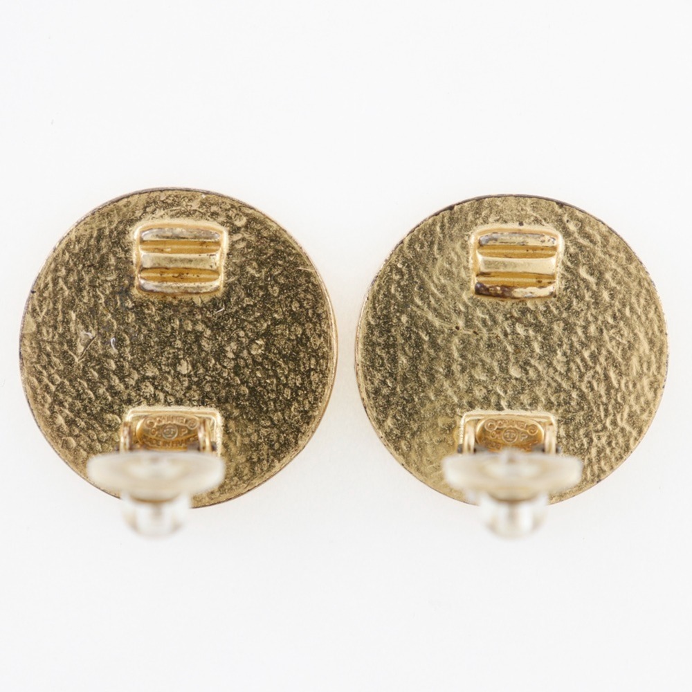 CHANEL Gold Plated Red Earrings Approx. 8.5g - Picture 4 of 7